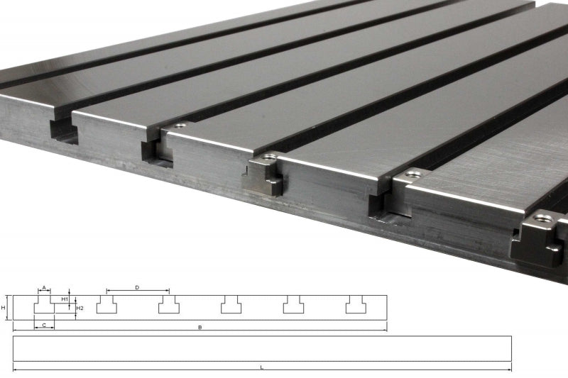 Finely Milled Steel T-slot plate 6030