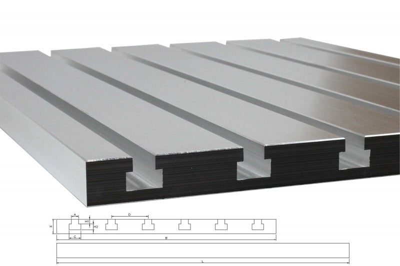 Aluminium T-slot Plate 250100