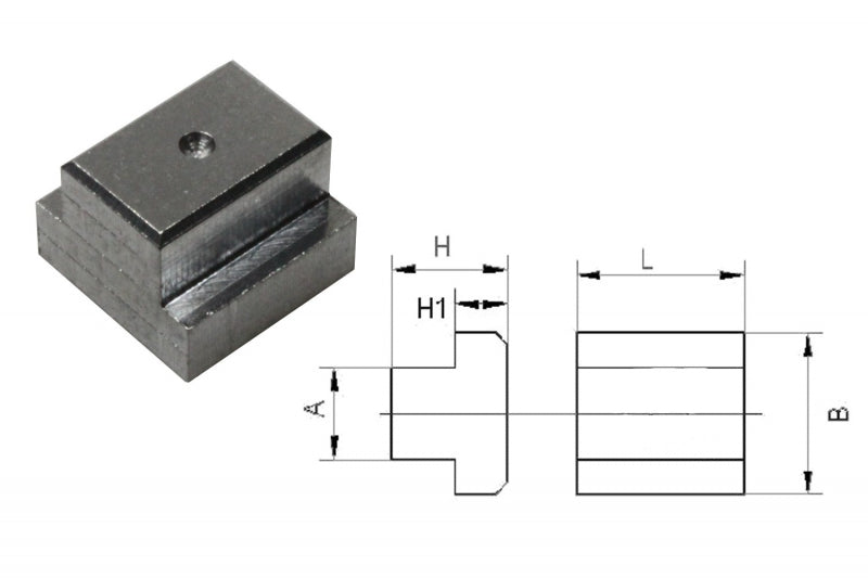 Aluminum T-slot nut blank for 10mm slots