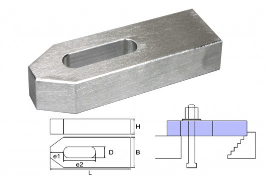 Cast aluminum clamp M12/14x160x40x20