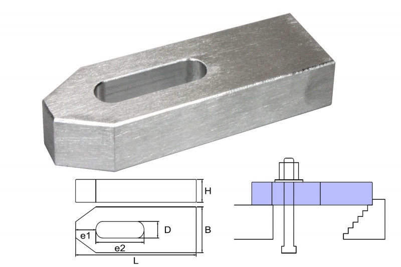 cast aluminium clamp M12/14x100x40x20